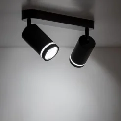 Spots|Badezimmer Lampe*TK Lighting Deckenstrahler Metall 43,5cm lang Schwarz 2-flammig GU10