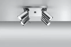 Wohnzimmerlampen|Moderne Lampen*Sollux Deckenstrahler Metall 4-flammig Chrom B: 25 cm GU10