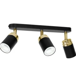 Luminex Deckenstrahler Metall 3-flammig Schwarz Gold GU10< Moderne Lampen|Küchenlampen