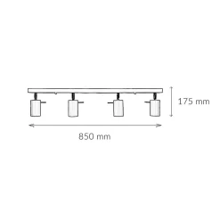 Deckenleuchten|Flurlampen*Easylight Deckenstrahler Metall 4-flammig 80 cm länglich GU10 Weiß
