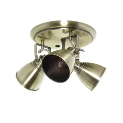 Deckenleuchten|Flurlampen*Easylight Deckenstrahler Metall 3-flammig in Messing rund