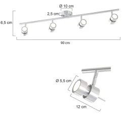Deckenleuchten|Spots*Steinhauer Deckenstrahler Metall 4-flmg 90 cm inkl. GU10 beweglich