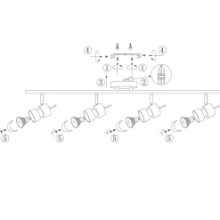 Deckenleuchten|Spots*Steinhauer Deckenstrahler Metall 4-flmg 90 cm inkl. GU10 beweglich