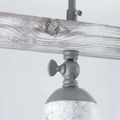 Luminex Deckenstrahler Metall Holz in Shabby Weiß Taupe E27< Flurlampen|Küchenlampen