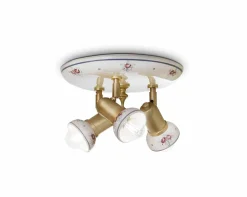 Wohnzimmerlampen|Keramiklampen*Ferroluce Deckenstrahler Metall Keramik E14 verstellbar 3-flammig