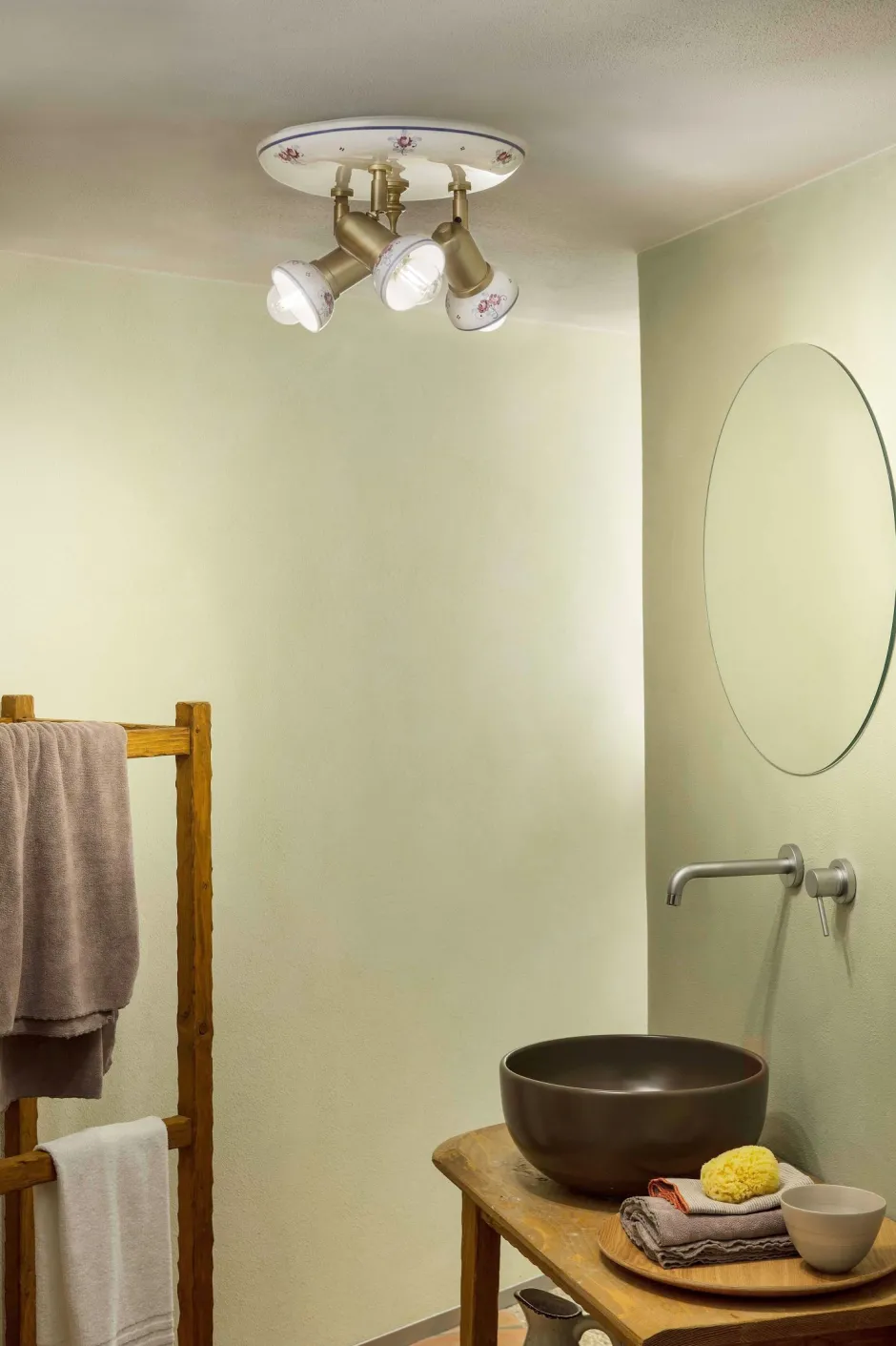 Wohnzimmerlampen|Keramiklampen*Ferroluce Deckenstrahler Metall Keramik E14 verstellbar 3-flammig