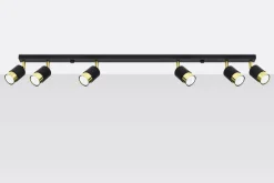 Sollux Deckenstrahler Metall Schwarz Gold 117 cm lang HAMIDE< Deckenleuchten|Flurlampen