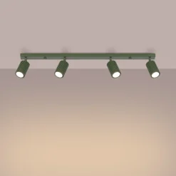 Flurlampen|Wohnzimmerlampen*Sollux Deckenstrahler Modern GU10 4-flammig 81 cm lang in Grün