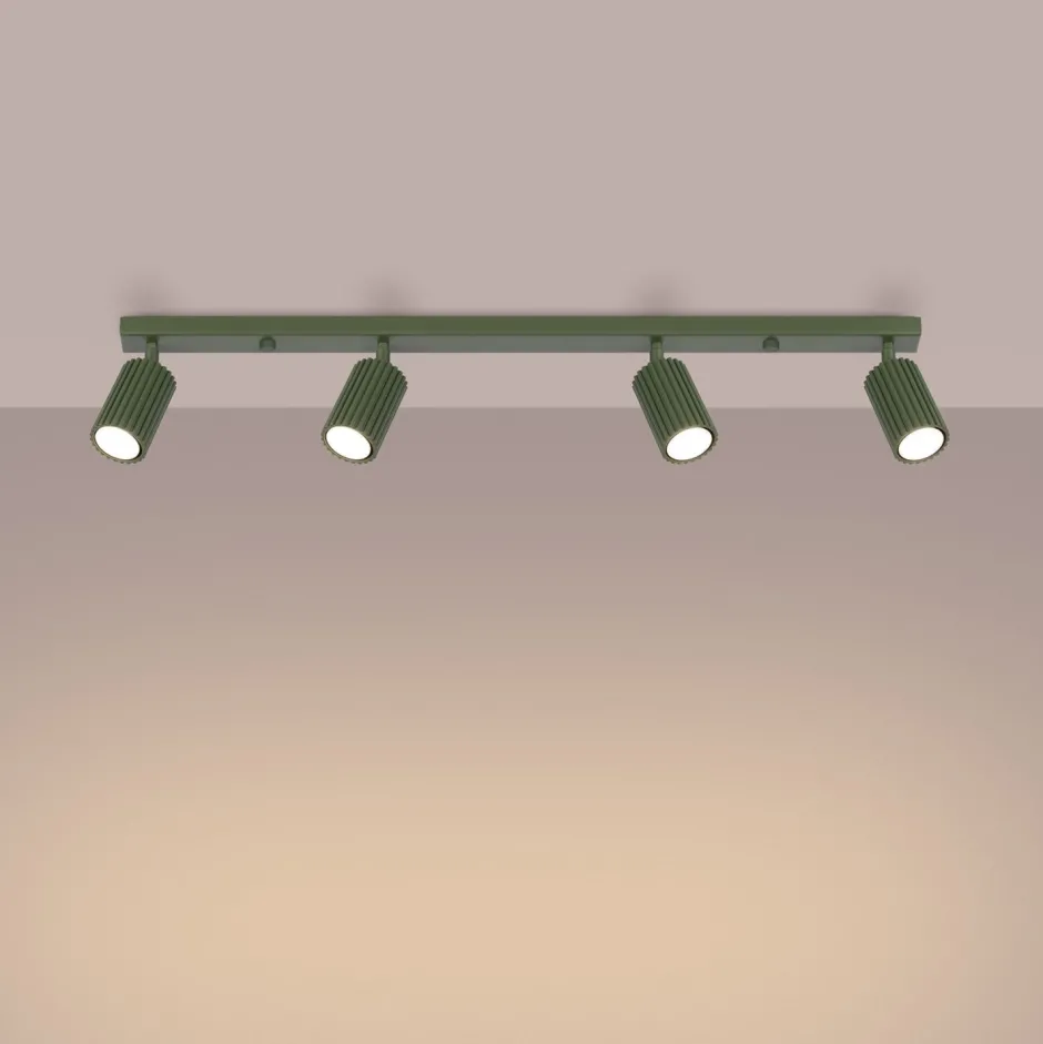 Flurlampen|Wohnzimmerlampen*Sollux Deckenstrahler Modern GU10 4-flammig 81 cm lang in Grün