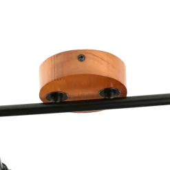 Holzlampen|Küchenlampen*Easylight Deckenstrahler Retro Design Holz Metall 2-flammig E14