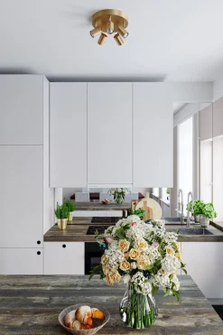 By Rydéns Deckenstrahler rund Ø 30 cm klein GU10 4-flammig in Gold< Flurlampen|Wohnzimmerlampen