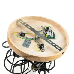 Holzlampen|Küchenlampen*Easylight Deckenstrahler rund Ø 27 cm Holz Metall 3x E14