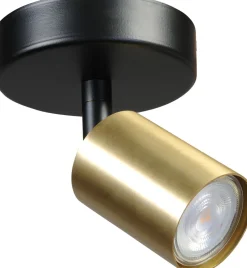 Masterlight Deckenstrahler rund Schwarz Gold klein Ø 11 cm< Spots|Wandleuchten