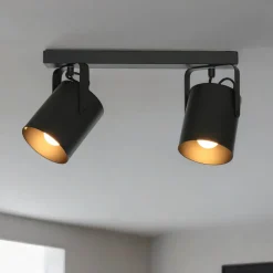 Easylight Deckenstrahler Schwarz 2 flmg E27< Deckenleuchten|Flurlampen