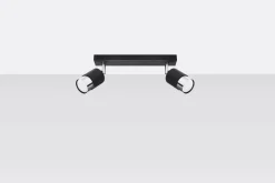 Sollux Deckenstrahler Schwarz Chrom 30 cm Metall 2-flammig< Deckenleuchten|Flurlampen