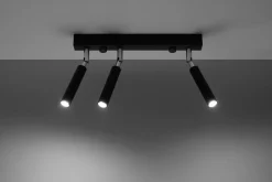 Sollux Deckenstrahler Schwarz 3-flammig 35 cm SARGAS< Deckenleuchten|Flurlampen