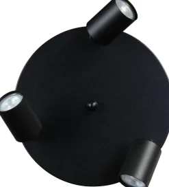 Deckenleuchten|Spots*Masterlight Deckenstrahler Schwarz 3-flammig Metall GU10 Ø 35 cm