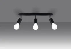 Sollux Deckenstrahler Schwarz 3-flammig schwenkbar E27 Metall< Deckenleuchten|Flurlampen