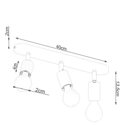 Sollux Deckenstrahler Schwarz 3-flammig schwenkbar E27 Metall< Deckenleuchten|Flurlampen