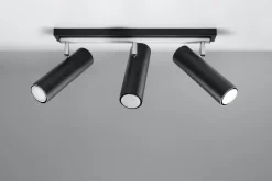 Deckenleuchten|Flurlampen*Sollux Deckenstrahler Schwarz 3-flammig GU10 Metall Spot Lampe