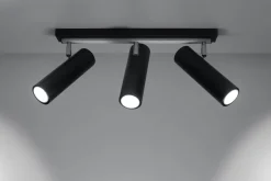 Deckenleuchten|Flurlampen*Sollux Deckenstrahler Schwarz 3-flammig GU10 Metall Spot Lampe