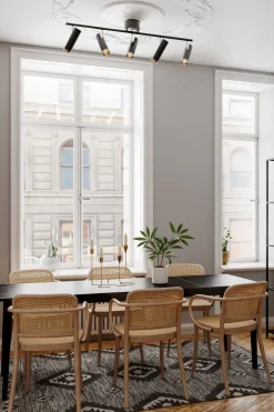 By Rydéns Deckenstrahler Schwarz Gold L: 110 cm 4-flammig GU10< Wohnzimmerlampen|Küchenlampen