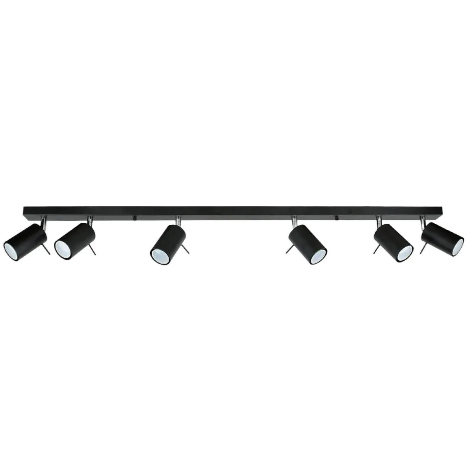 Easylight Deckenstrahler Schwarz Metall 6-flammig 118 cm schwenkbar< Deckenleuchten|Flurlampen