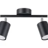 Küchenlampen|Esszimmer Lampen*Sollux Deckenstrahler Schwarz Metall 2-flammig klein GU10 DALIT