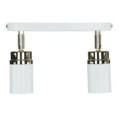 Moderne Lampen|Küchenlampen*Luminex Deckenstrahler Spot Metall Modern Weiß Gold 2-flammig