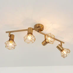 Retro Lampen|Küchenlampen*Easylight Deckenstrahler Spot Retro Metall in Messing Wohnzimmer