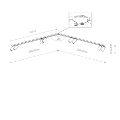 Nowodvorski Deckenstrahler verstellbar 2x 1,5 m 8-flammig GU10 Schwarz< Deckenleuchten|Spots