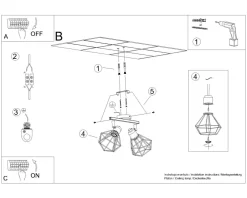 Deckenleuchten|Flurlampen*Sollux Deckenstrahler Weiß 31 cm lang verstellbar E27 Metall