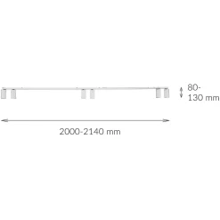 Nowodvorski Deckenstrahler Weiß 200 cm lang 6-flammig GU10 verstellbar< Metall Lampen|Wohnzimmerlampen