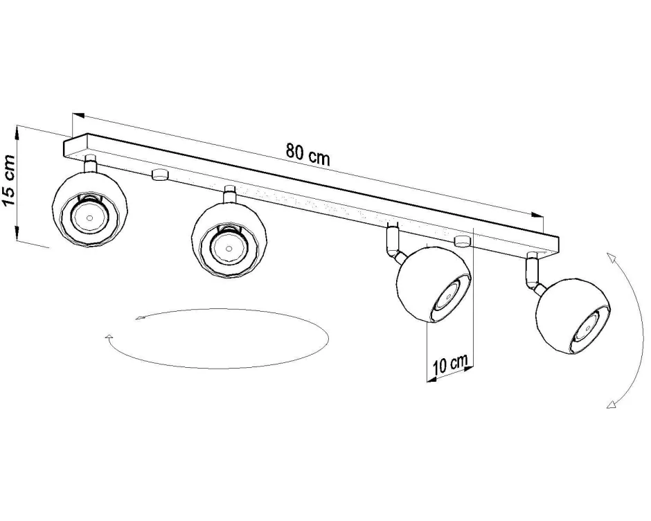 Deckenleuchten|Flurlampen*Sollux Deckenstrahler Weiß 80 cm lang Retro FAVONIA Aufbau