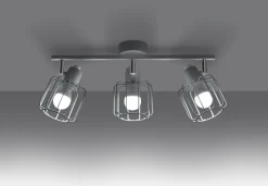 Deckenleuchten|Flurlampen*Sollux Deckenstrahler Weiß E14 3-flammig Metall Retro TISTA