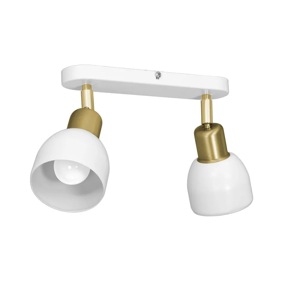 Deckenleuchten|Spots*Luminex Deckenstrahler Weiß Gold 2 flammig Metall Retro