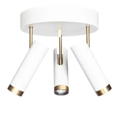 By Rydéns Deckenstrahler Weiß Gold B: 30 cm klein 3-flammig GU10< Flurlampen|Wohnzimmerlampen