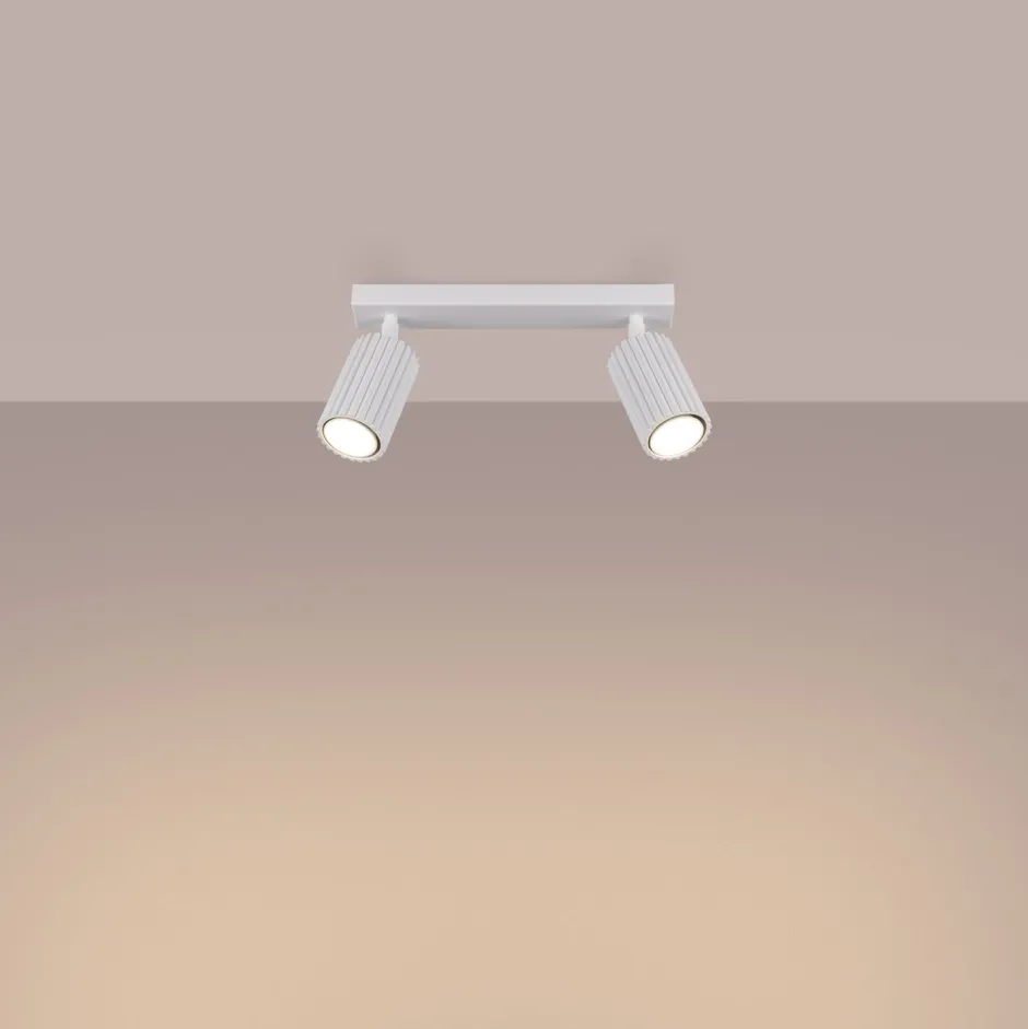 Flurlampen|Wohnzimmerlampen*Sollux Deckenstrahler Weiß GU10 2-flammig B: 30 cm klein Modern