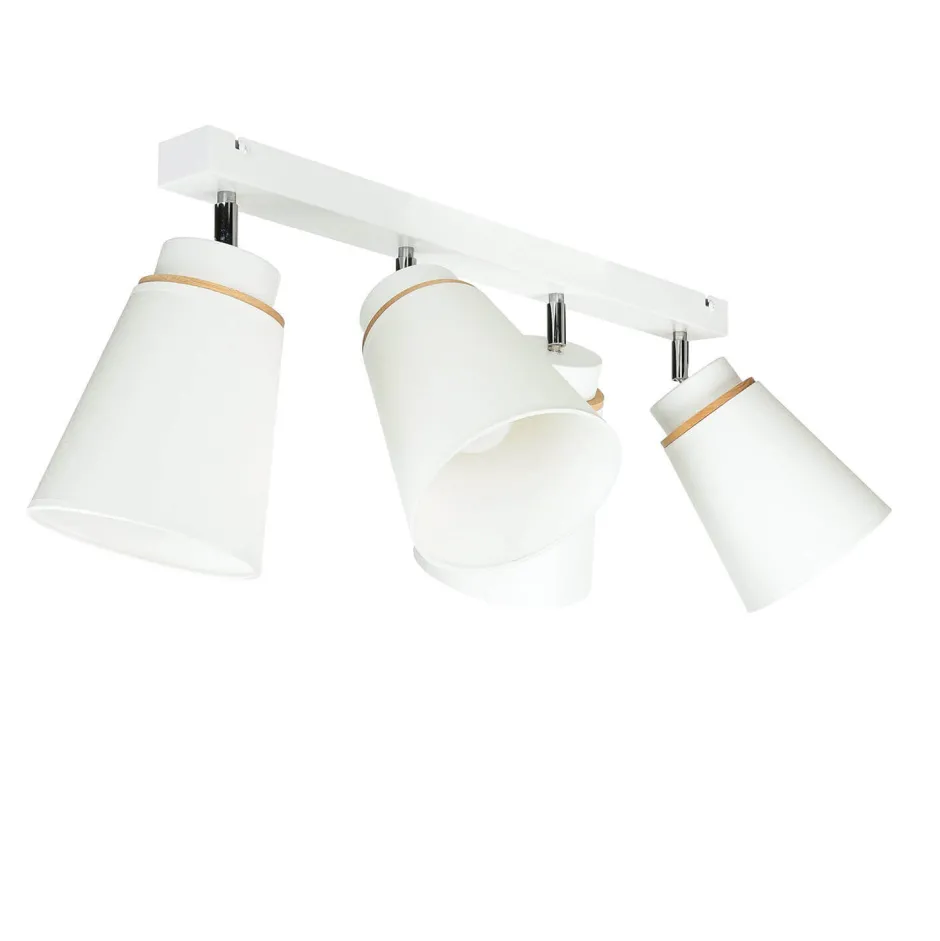 Stofflampen|Moderne Lampen*Lamkur Deckenstrahler Weiß Holz 4-flmg Modern Lampe