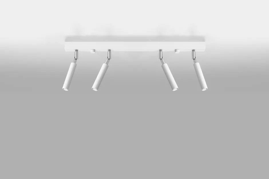 Deckenleuchten|Flurlampen*Sollux Deckenstrahler Weiß Metall 60 cm lang 4-flammig G9