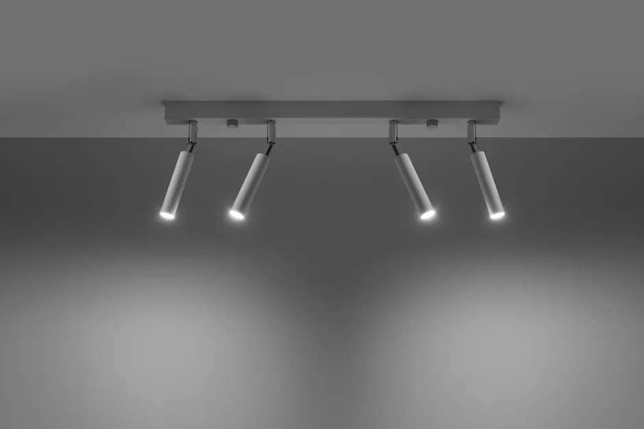 Deckenleuchten|Flurlampen*Sollux Deckenstrahler Weiß Metall 60 cm lang 4-flammig G9