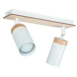Emibig Deckenstrahler Weiß Skandinavisch mit Holz 2x GU10< Lampen Aus Aller Welt|Küchenlampen