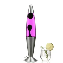 Easylight Deko Lavalampe Rosa Schwarz 42 cm Retro JENNY< Glaslampen|Metall Lampen