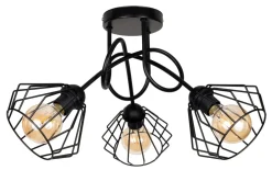 Belis Dekorative Deckenlampe Metall E27 L:55 cm in Schwarz< Bürolampen|Wohnzimmerlampen