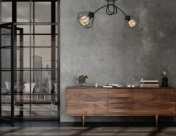 Belis Dekorative Deckenleuchte Metall E27 L:70 cm in Schwarz< Bürolampen|Wohnzimmerlampen