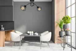 Belis Dekorative Deckenleuchte Metall E27 L:70 cm in Schwarz< Bürolampen|Wohnzimmerlampen