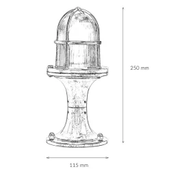 Rustikale Lampen|Metall Lampen*Lido Dekorative Gartenleuchte Messing H:25cm Maritim