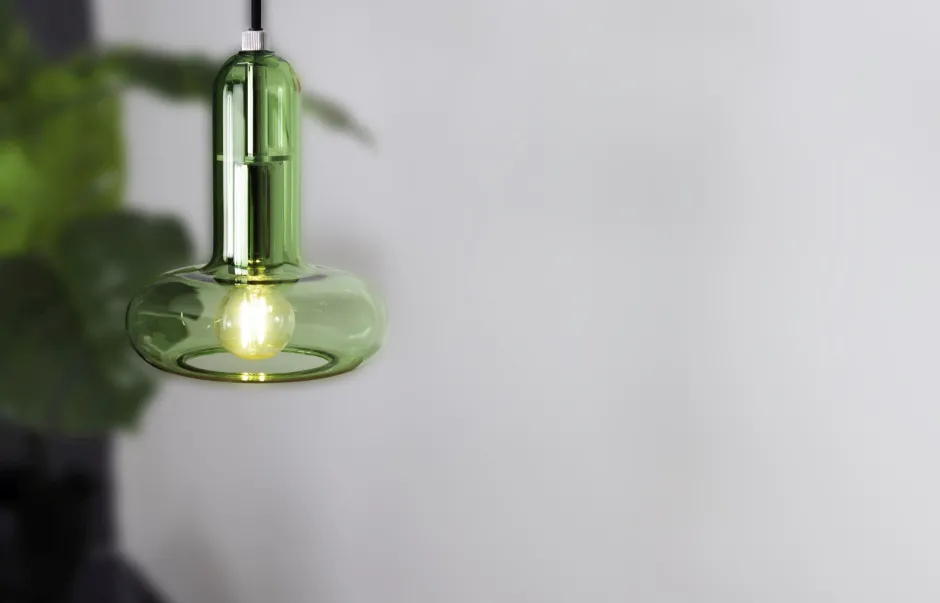 Eco-Light Dekorative Hängelampe Glas Grün E14 B:15 cm Modern< Wohnzimmerlampen|Glaslampen