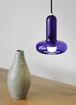 Eco-Light Dekorative Hängelampe Glas Blau E14 B:15 cm Modern< Wohnzimmerlampen|Glaslampen