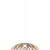 Hängelampen|Bürolampen*Belis Dekorative Hängelampe Holz E27 Ø35 cm rund in Weiß